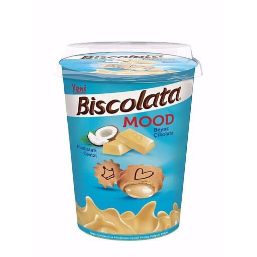 بیسکولاتا لیوانی شکلات سفید و نارگیلی125 گرم Biscolata Mood Beyaz